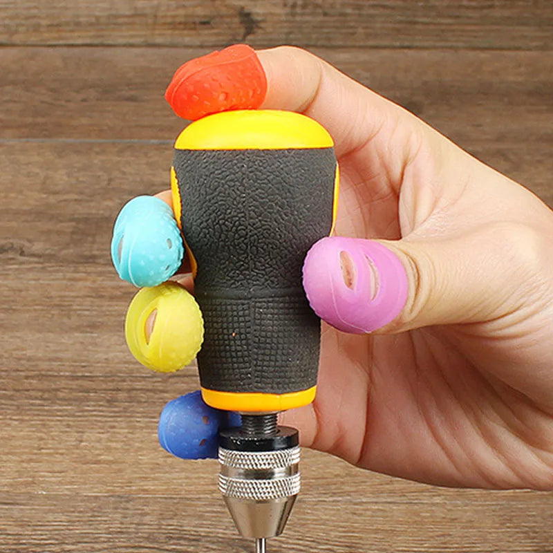5pcs/Lot Multifunctional Silicone Thimbles Hollowed Out Breathable Protective Finger Sleeve