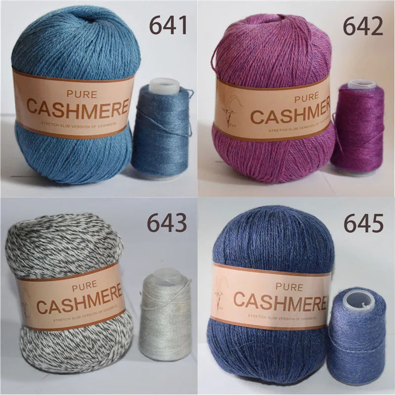 Pure Mongolian Cashmere Yarn Crochet Hand-knitted wool Hand-Weaving Thread 70grams
