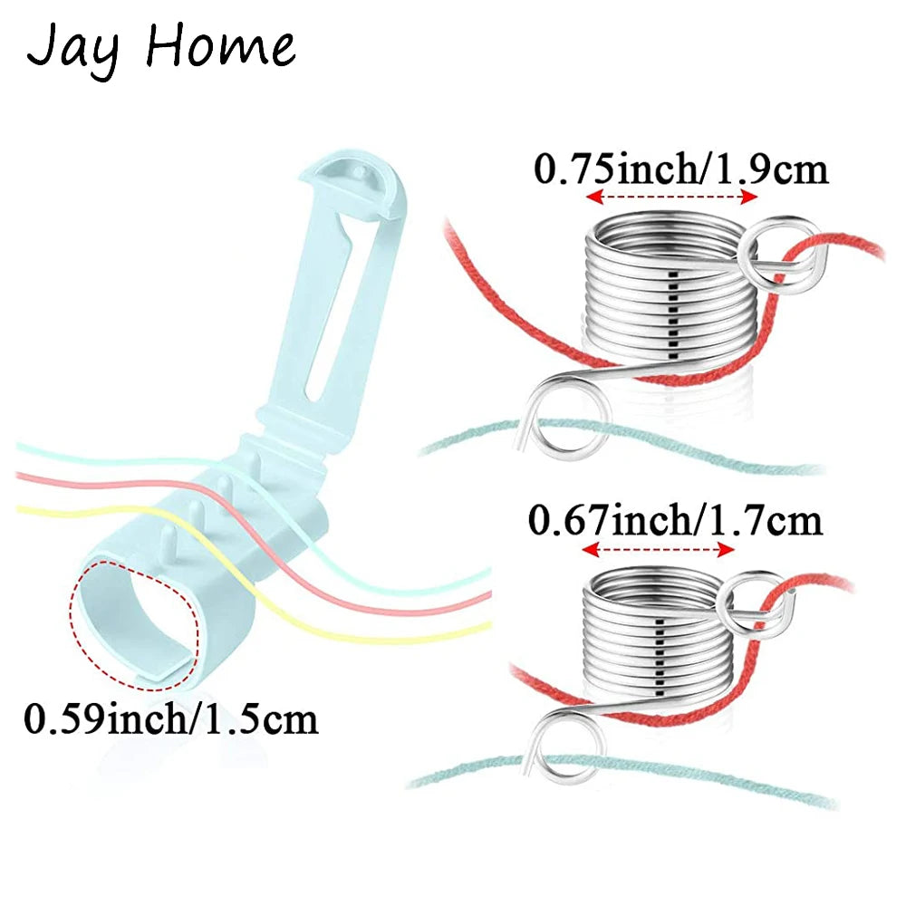 Finger Holder Set Yarn Guide Separated Yarns Metal Knitting Thimble