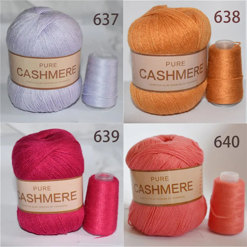 Pure Mongolian Cashmere Yarn Crochet Hand-knitted wool Hand-Weaving Thread 70grams