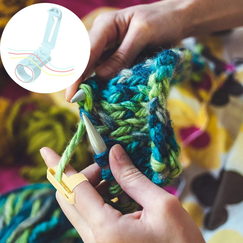 Finger Holder Set Yarn Guide Separated Yarns Metal Knitting Thimble