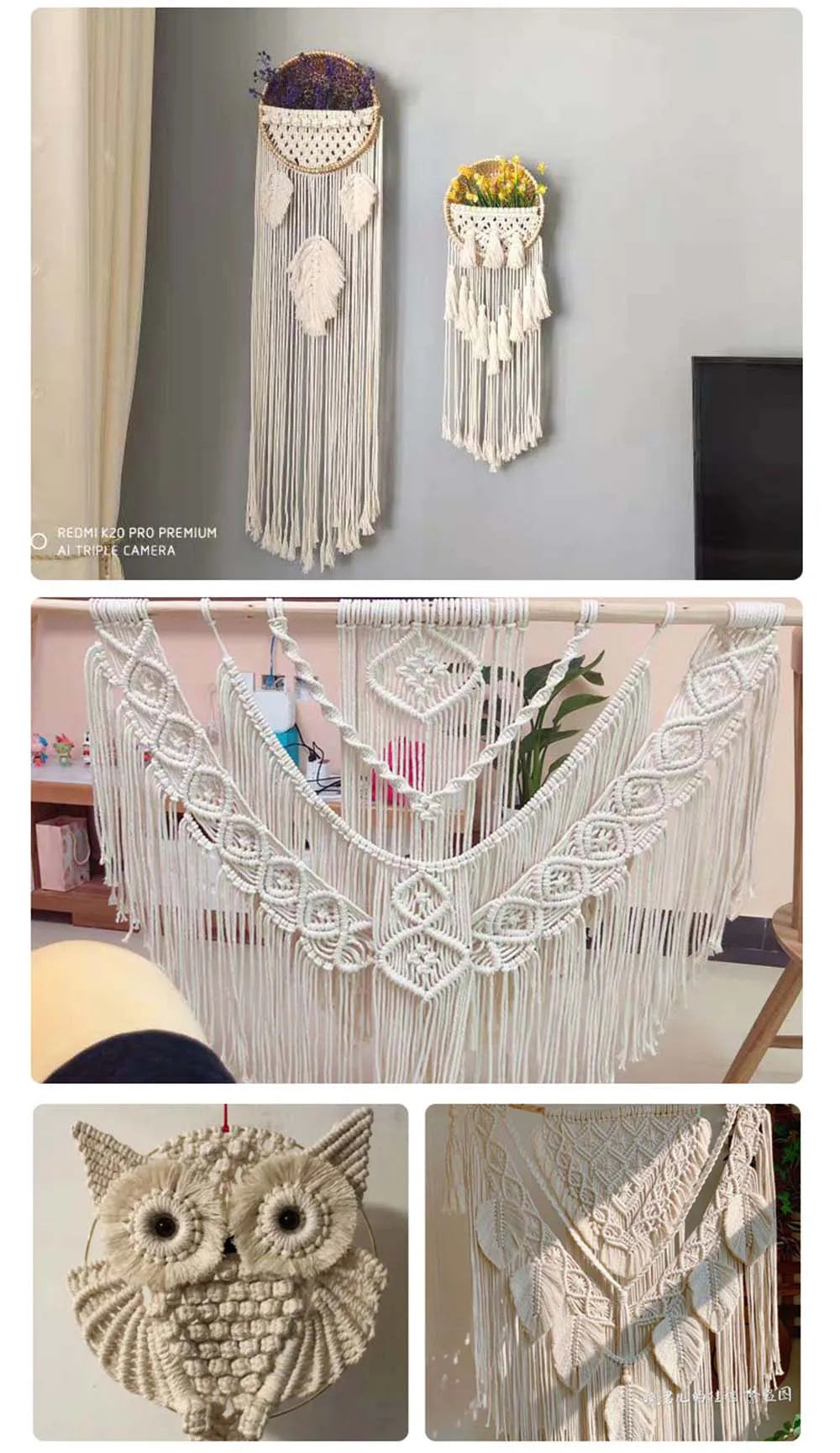 Macrame Cord 1/2/3/4/5/6/8/10/12mm Natural Cotton Cord Twisted Rope String