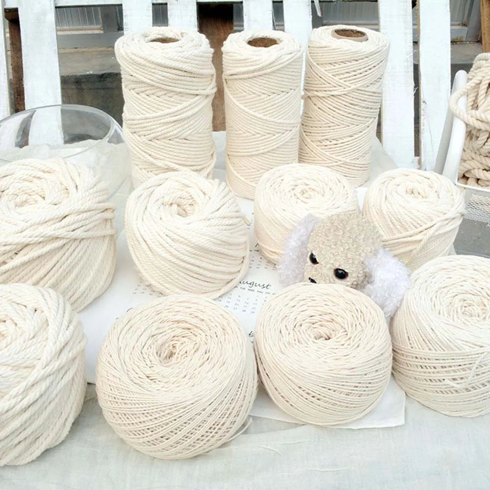 Macrame Cord 1/2/3/4/5/6/8/10/12mm Natural Cotton Cord Twisted Rope String