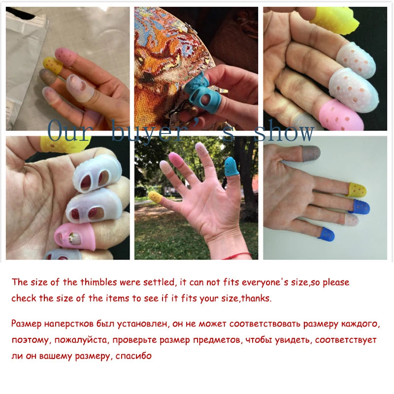 5pcs/Lot Multifunctional Silicone Thimbles Hollowed Out Breathable Protective Finger Sleeve