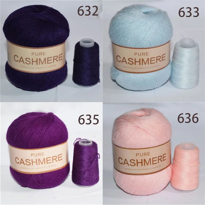 Pure Mongolian Cashmere Yarn Crochet Hand-knitted wool Hand-Weaving Thread 70grams