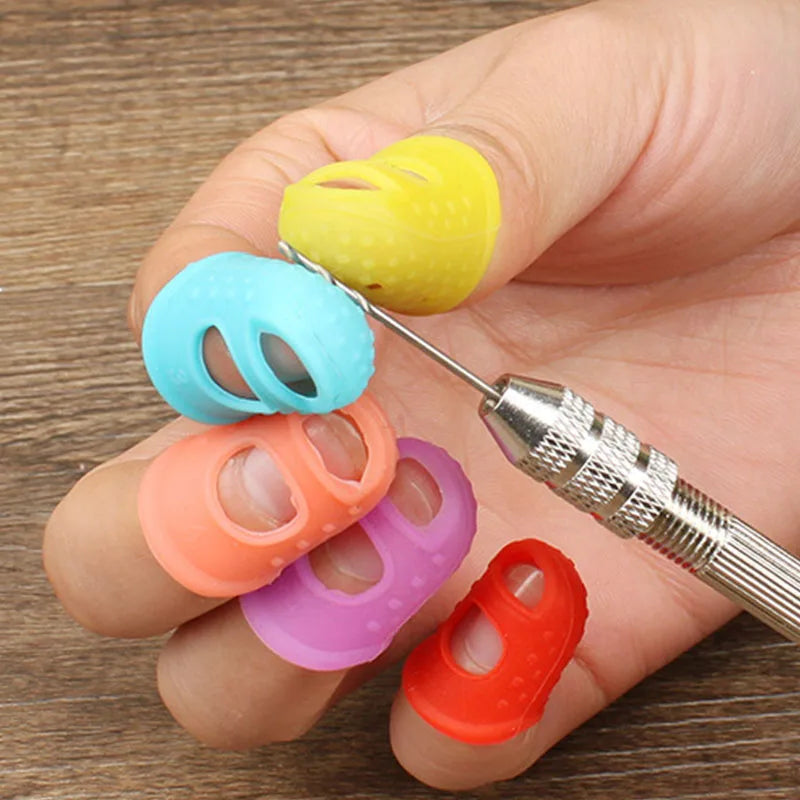 5pcs/Lot Multifunctional Silicone Thimbles Hollowed Out Breathable Protective Finger Sleeve