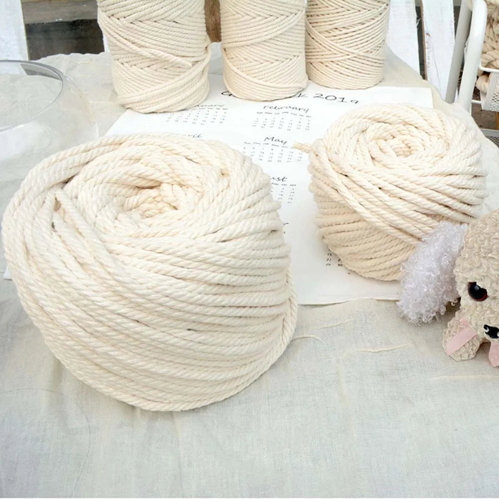 Macrame Cord 1/2/3/4/5/6/8/10/12mm Natural Cotton Cord Twisted Rope String