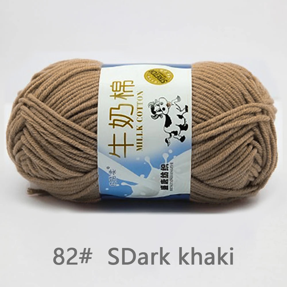 New 5Pcs colorful Soft Milk Cotton 5Ply Yarn Children, Adults