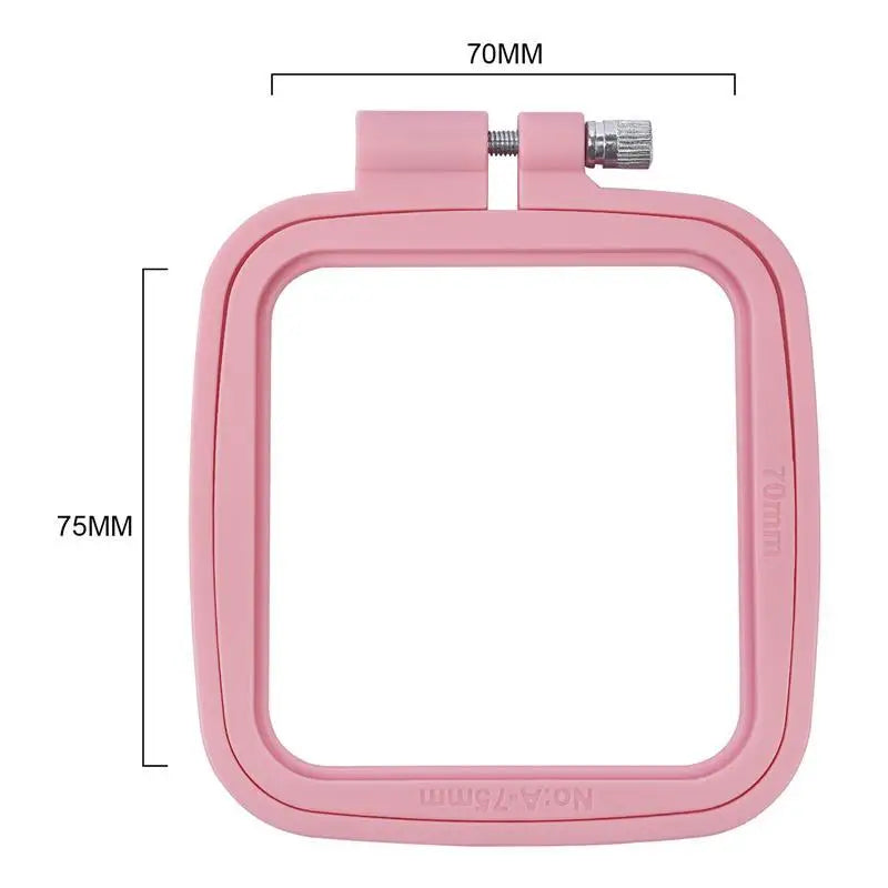 Plastic DIY Embroidery Hoops Square Shape Cross Stitch Frame Ring