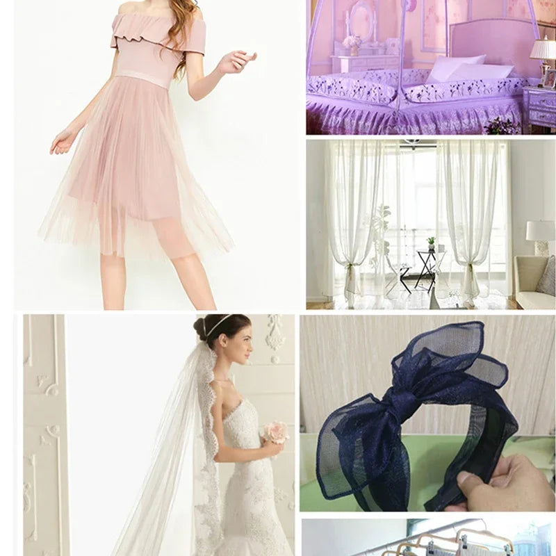 Soft Mesh Tulle Fabric Sewing Wedding Decorations Curtains 1m/5m/10m
