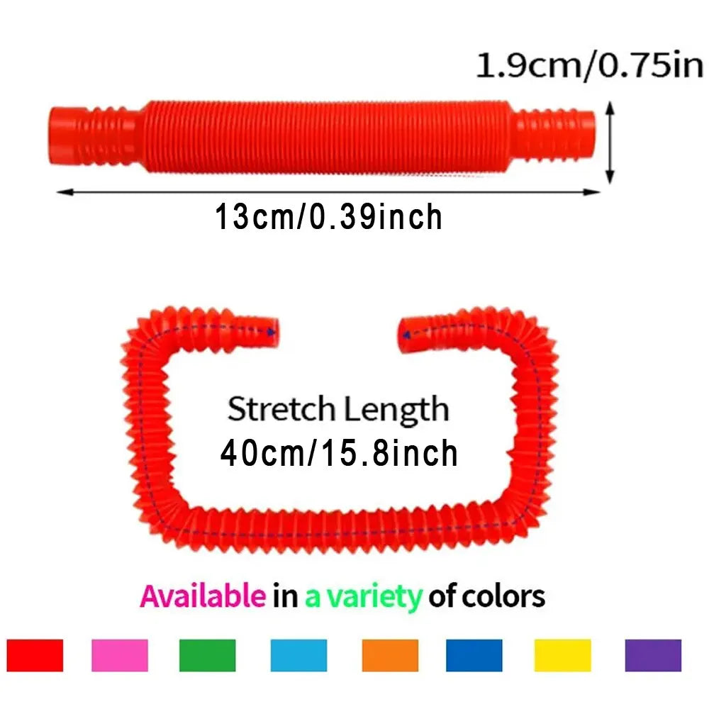 8PCS Coil Telescopic Pop Stretching Tube Children/Adult Stress Relief Toy