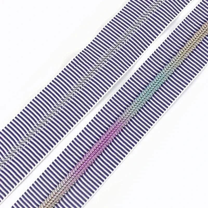 1/2/5Meters 5# Stripe Sewing Coil Zipper for Nylon Zips Bags Garment Decor Zip Tape By Meter Zippers Repair Kit DIY Accessories