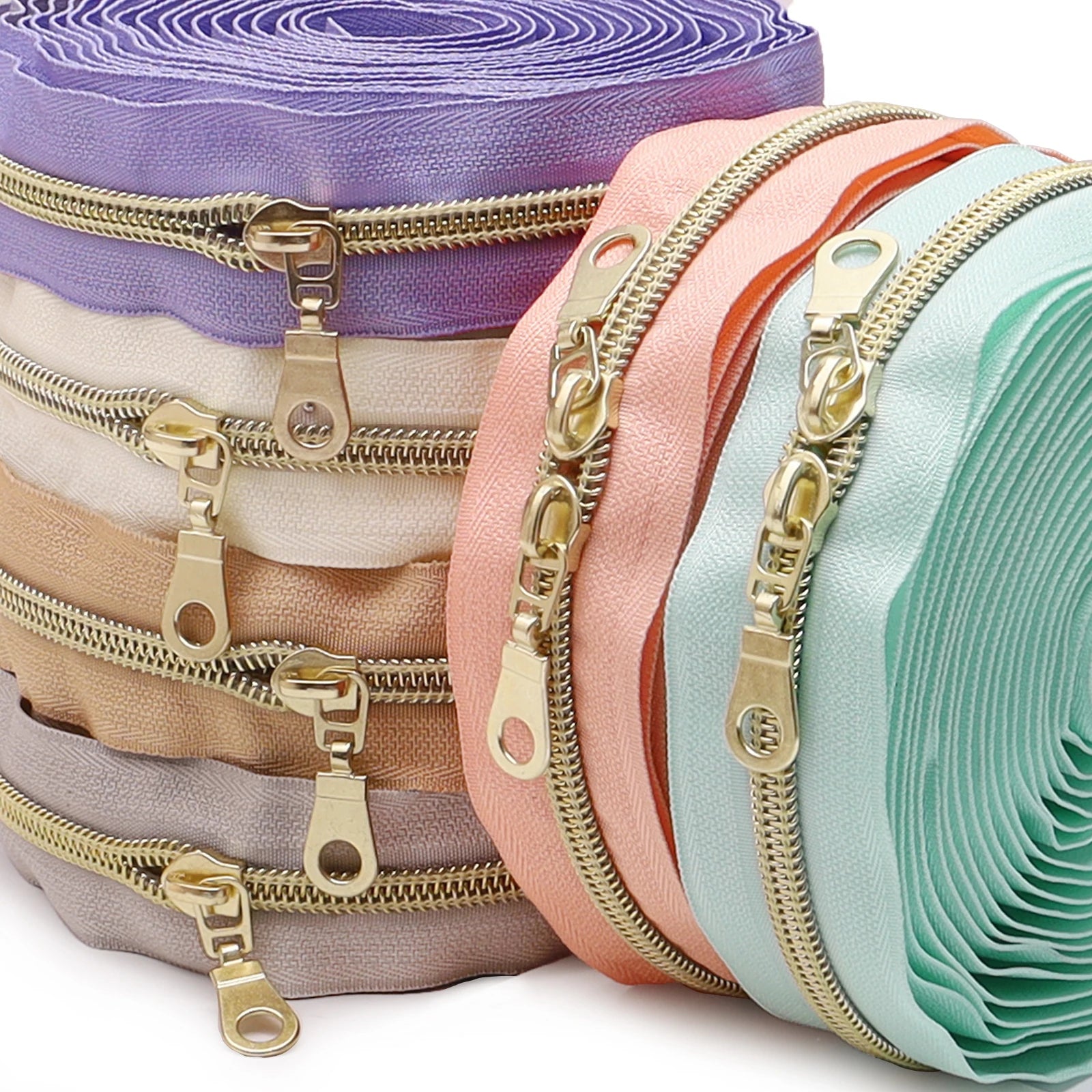 Contrast Color Zipper Set 5m 4. Zipper 10 Zipper Puller,