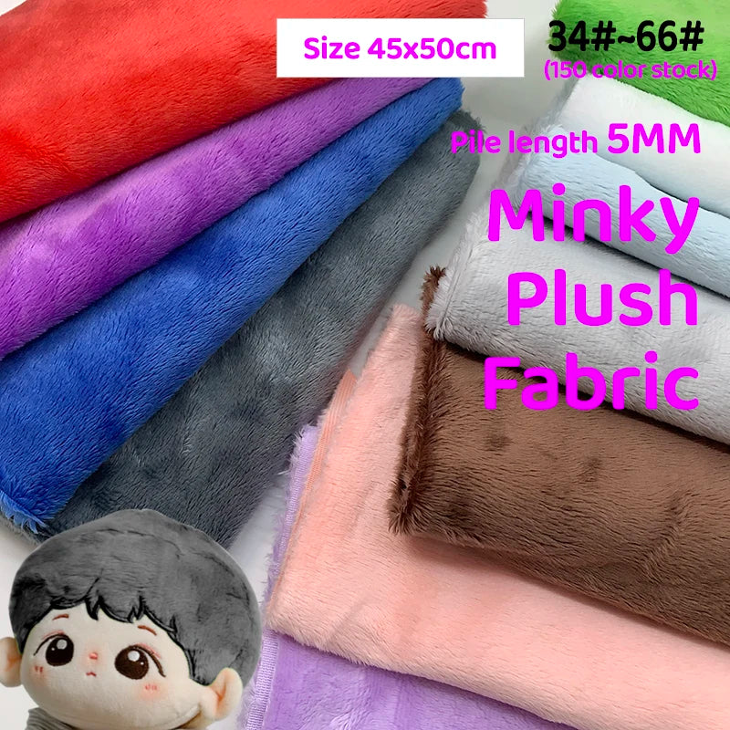 45x50cm 34~66# Plush Fabric 5mm Pile Length 100 Polyester