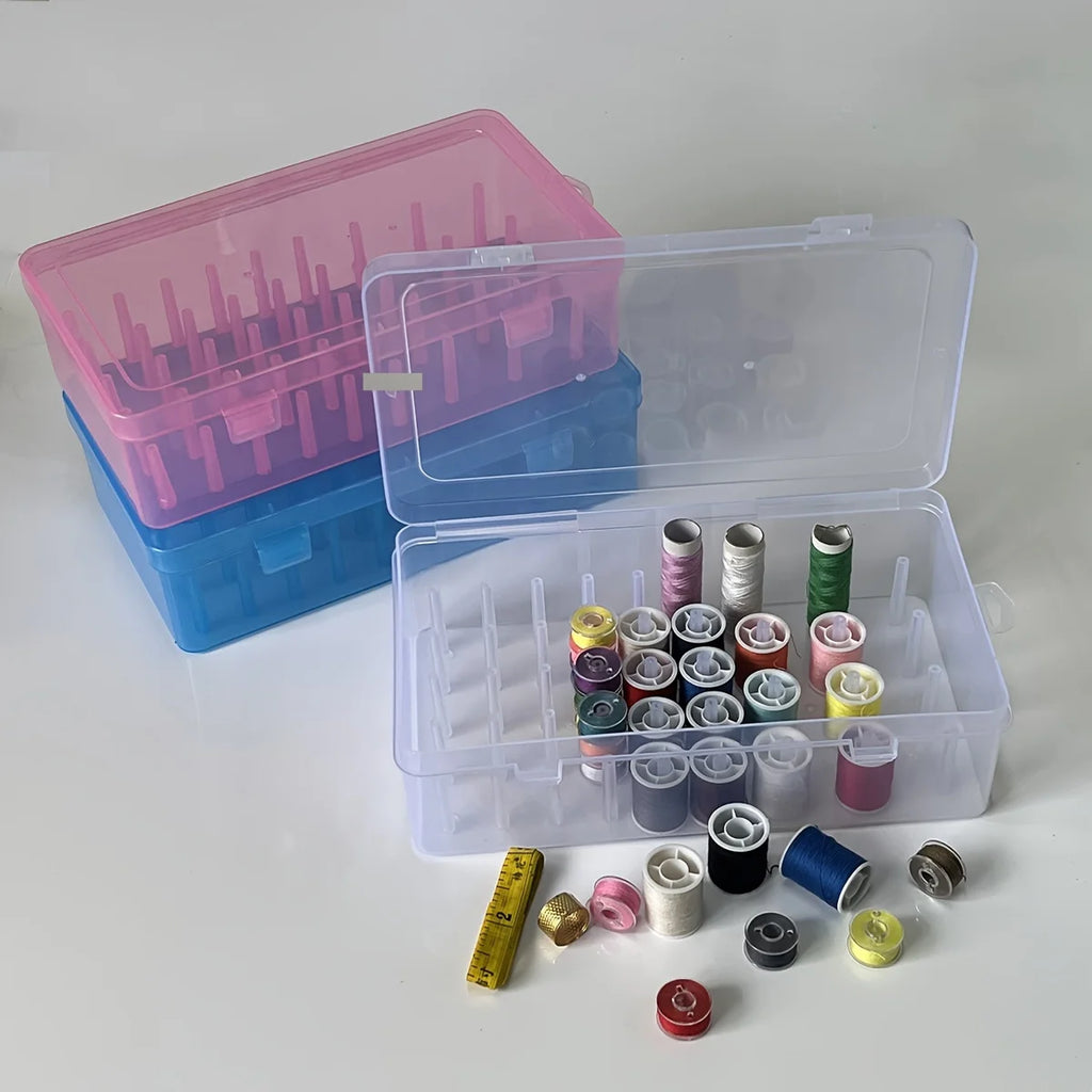 42Spool Thread Storage Box Durable Transparent PP with Safety Lock,