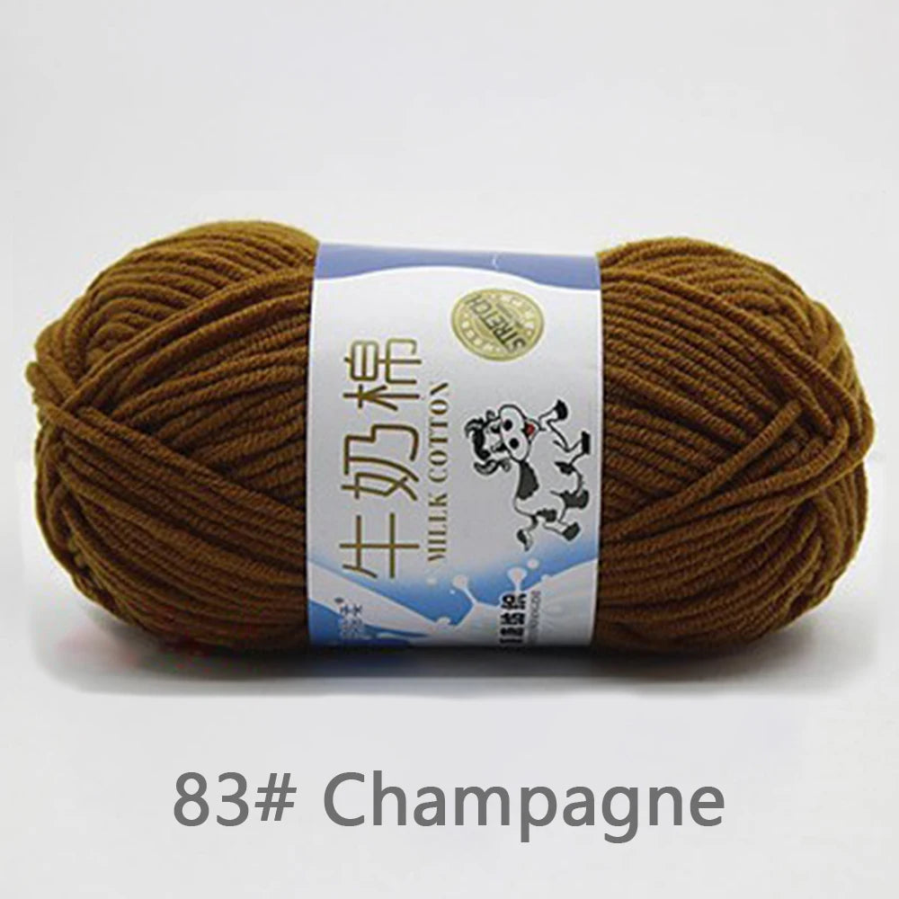 New 5Pcs colorful Soft Milk Cotton 5Ply Yarn Children, Adults