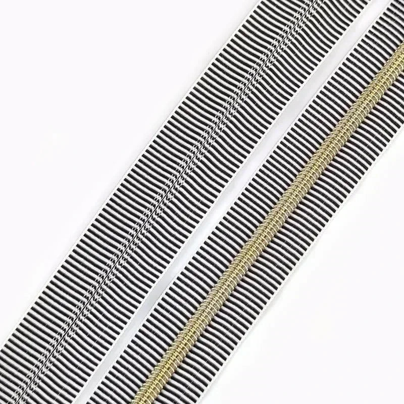 1/2/5Meters 5# Stripe Sewing Coil Zipper for Nylon Zips Bags Garment Decor Zip Tape By Meter Zippers Repair Kit DIY Accessories