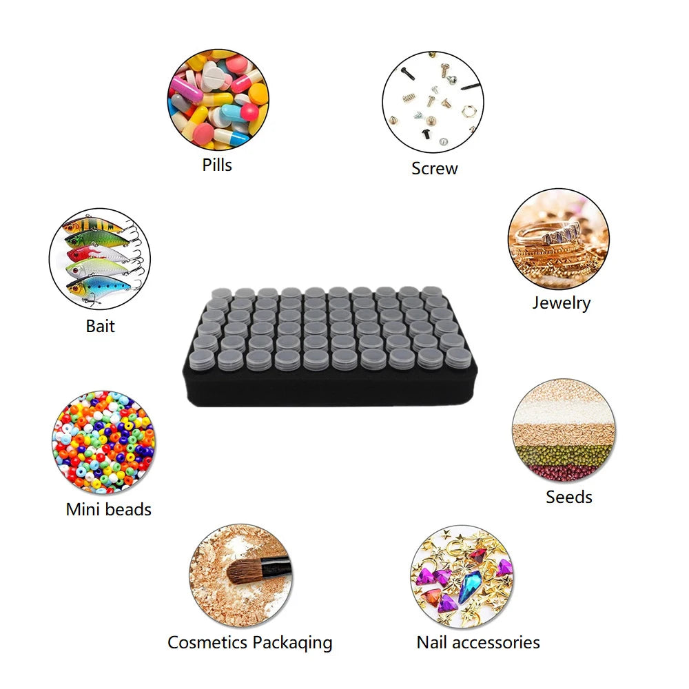 60 Bottle Diamond Painting Accessories Tool Storage Containers Bag
