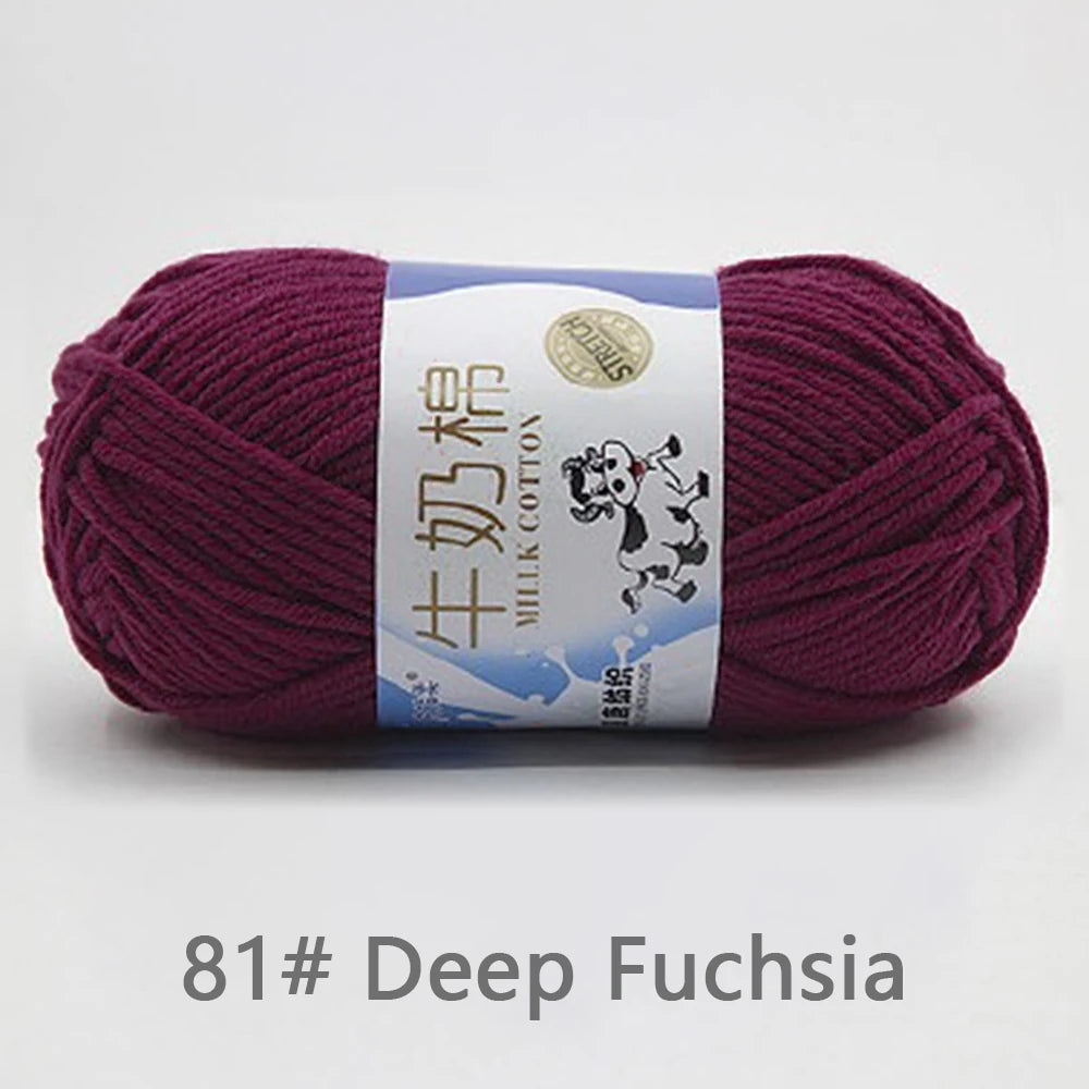 New 5Pcs colorful Soft Milk Cotton 5Ply Yarn Children, Adults