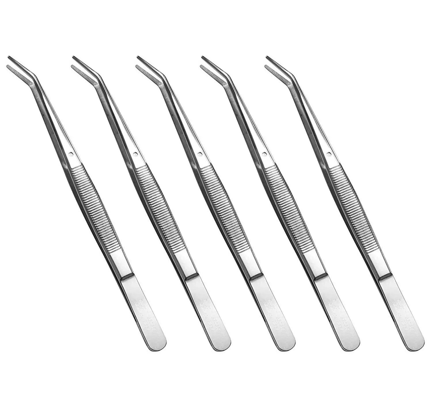 Stainless Steel Tweezers, Curved Serrated Tip Multipurpose Sewing Machine Tweezers