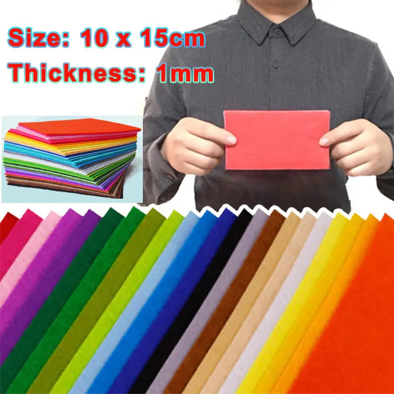 10-40Pcs Felt Fabric Sheets Assorted Colors Non-Woven 1mm Thick Square
