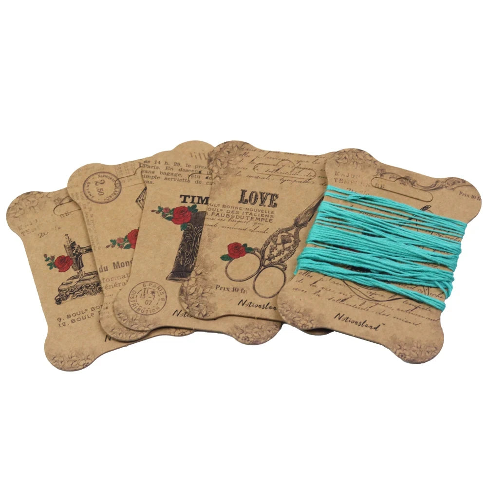 10pcs Paper Thread-Card Embroidery Thread Bobbins/Floss Storage Paper Winding Board 10*7.5cm