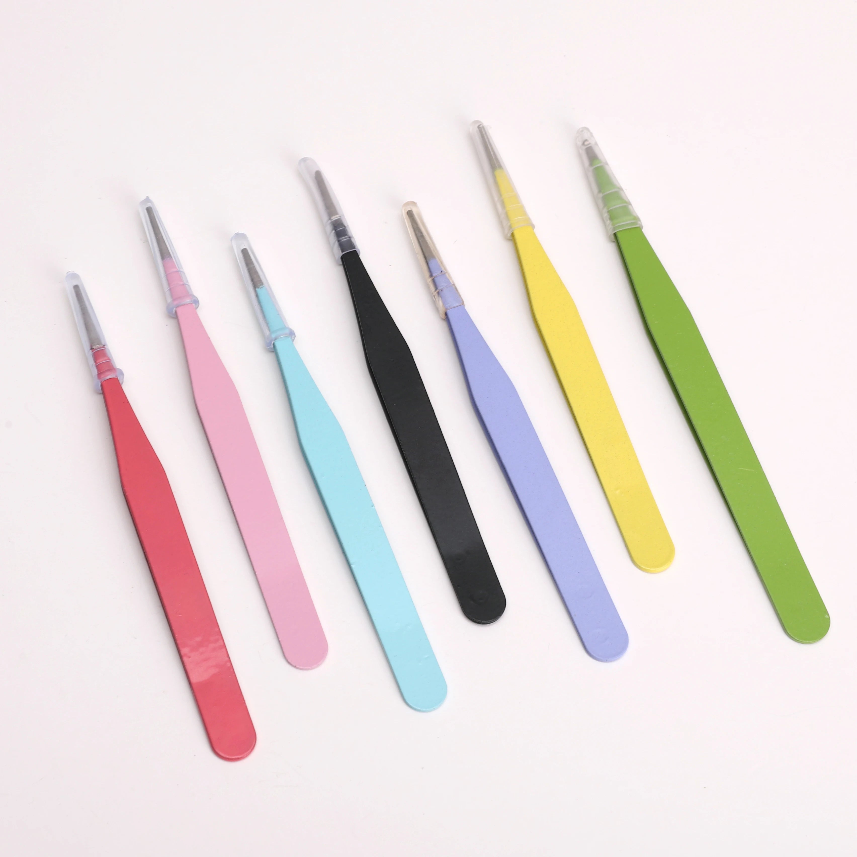 1Pc Colorful Tweezers Curved & Straight Tip Craft Clips
