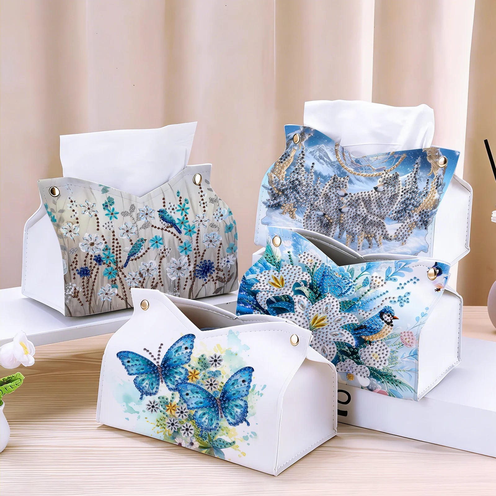 1Pc Diamond Painting kit tissue box Animal Pattern Bedroom display