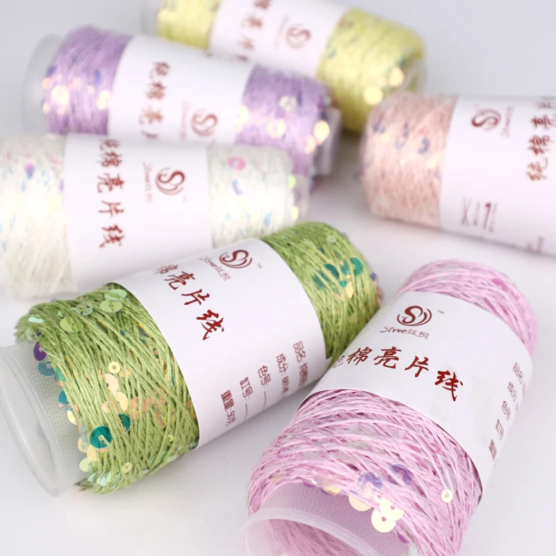 3mm+6mm sequin thread, pure cotton, hand-woven DIY yarn, special price