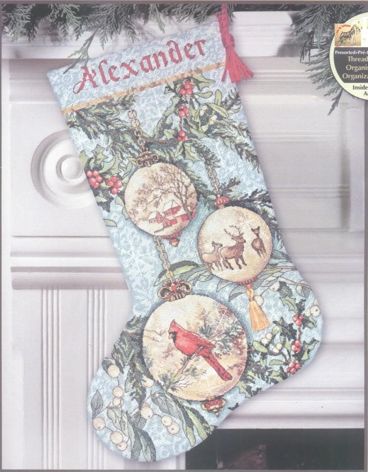 Christmas sock , 100% cotton threads Counted Cross stitch sets Kit 4