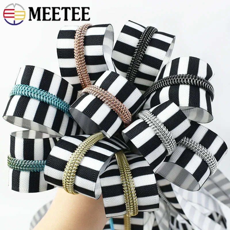 1-5Meters 5# Stripe Sewing Zippers Clothes Nylon Zipper Tape