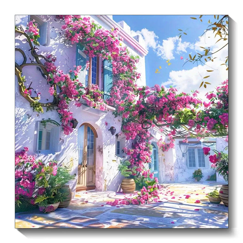 Full Square Round Diamond Mosaic House Landscape DIY Painting Town Ship New Arrival Embroidery Seaside Unique Gift