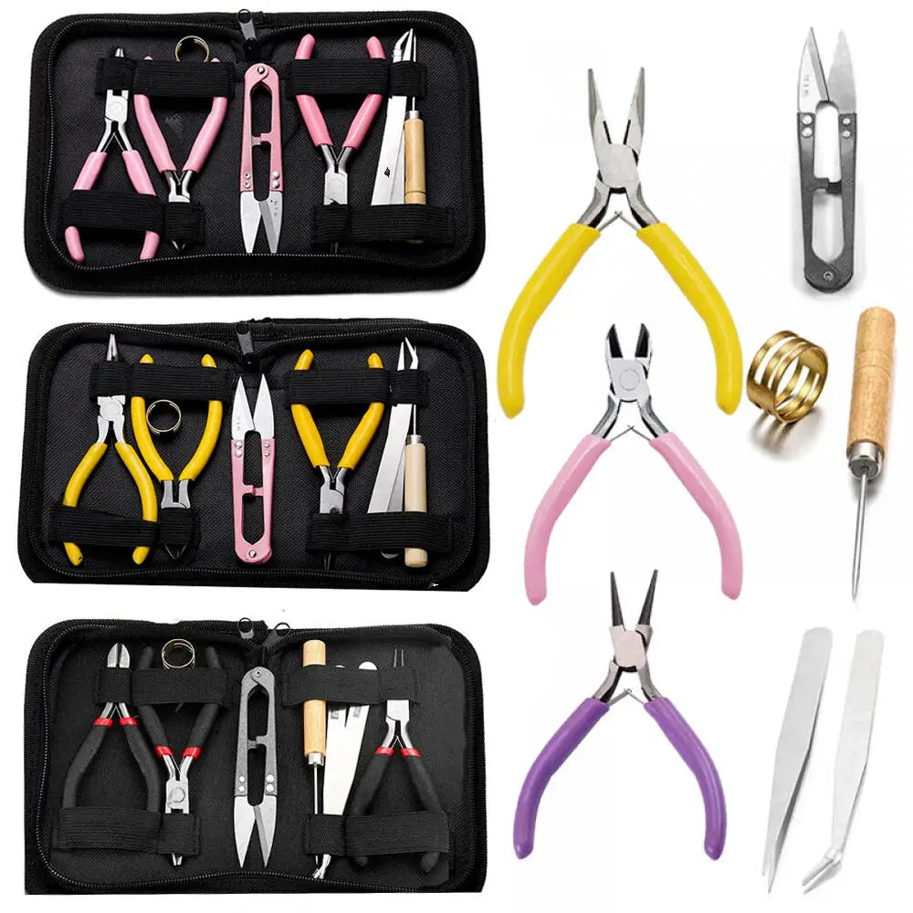 1Pack Jewelry Making Supplies Kits w/Pliers Jump Ring Opener Awl
