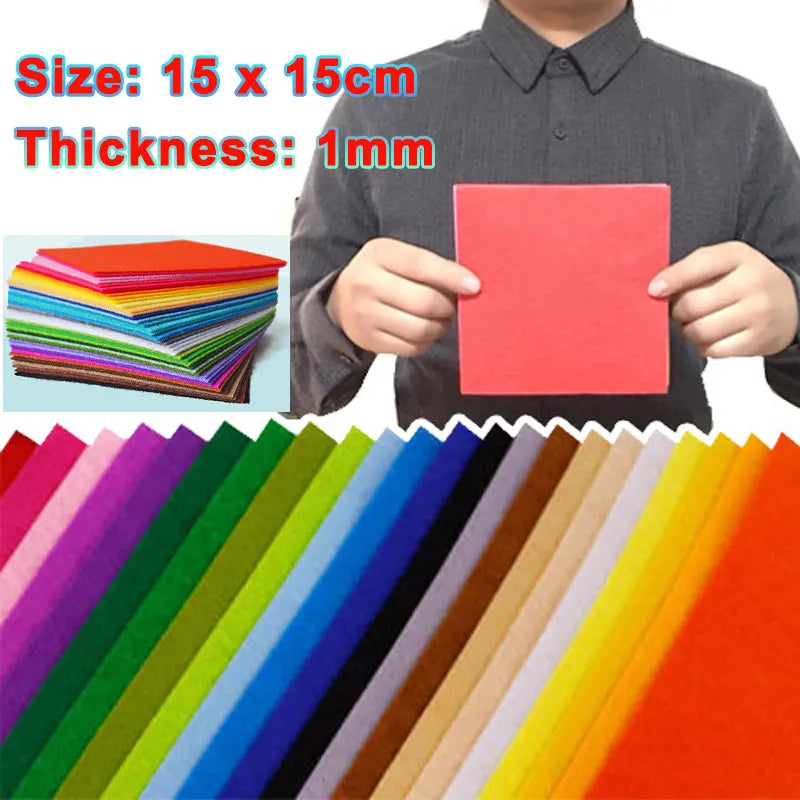 10-40Pcs Felt Fabric Sheets Assorted Colors Non-Woven 1mm Thick Square