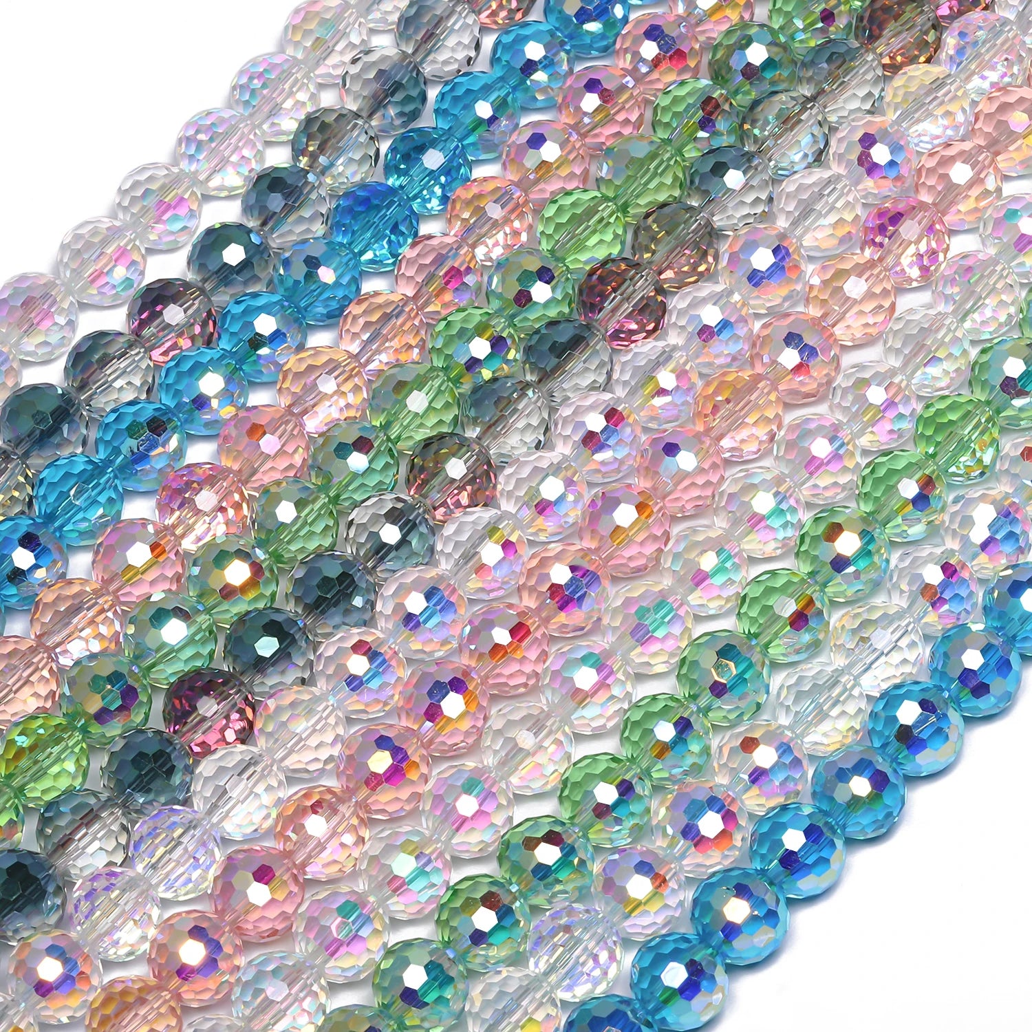 30-50pcs Vibrant Austrian Crystal Glass Beads 6-10mm Faceted Round Spacers