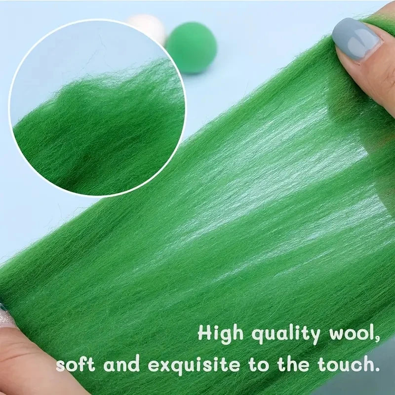 Needle Felting Wool Fibre Wool Roving for DIY Craft Materials,