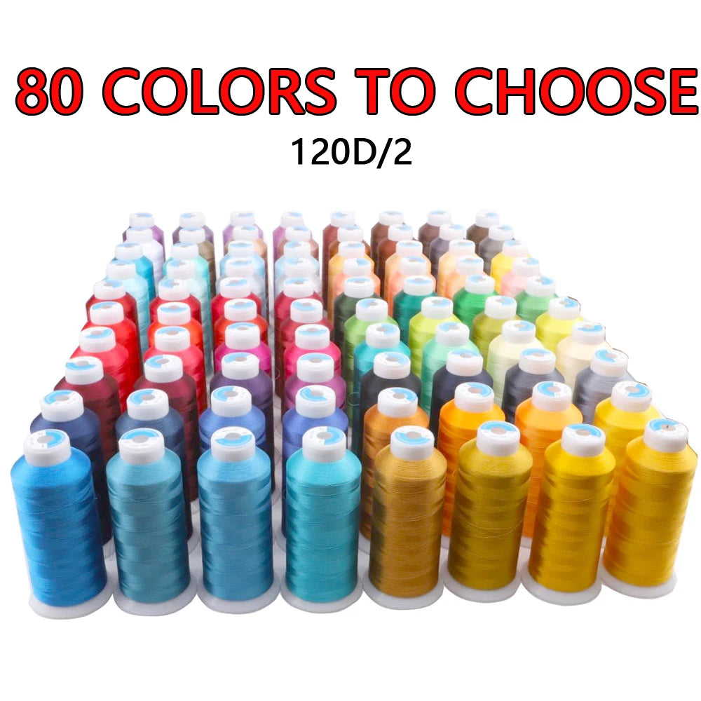 High Tenacity Polyester Embroidery Thread Big Roll 80 4000m Colors