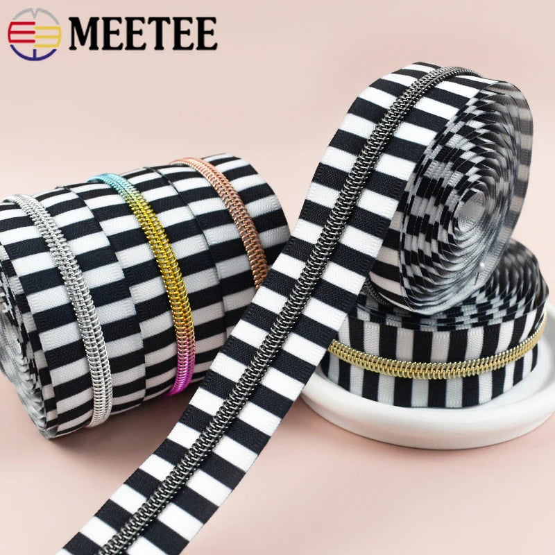 1-5Meters 5# Stripe Sewing Zippers Clothes Nylon Zipper Tape
