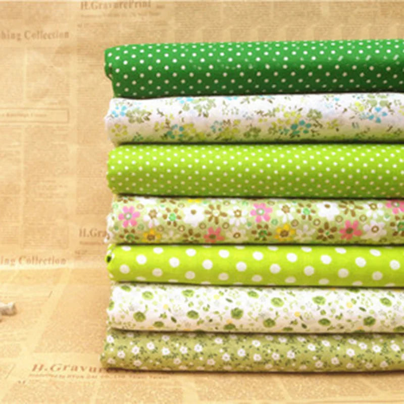 Vintage Floral Series 7 Pieces Pre-Cut Thick Cotton Quilt Fabric