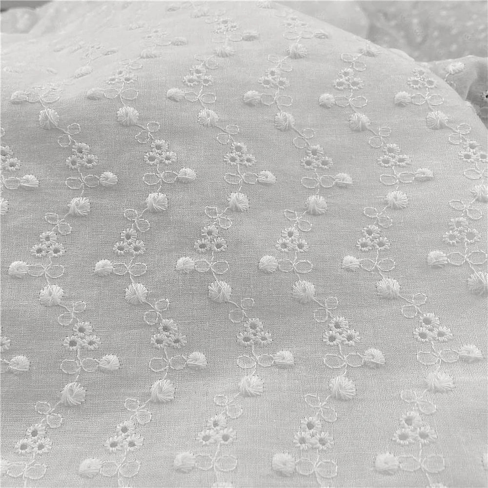 Embroidery Lace 100% Cotton Fabric Water Soluble Hollow Small Flower
