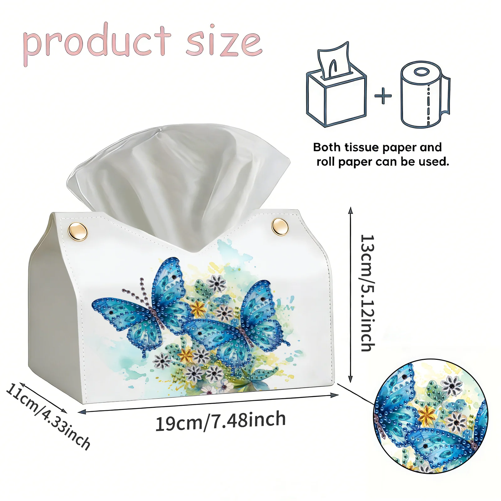 1Pc Diamond Painting kit tissue box Animal Pattern Bedroom display