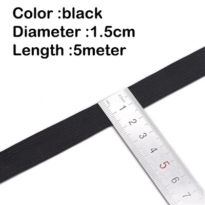 5Meters Sewing Elastic Band Heavy Stretch High Elasticity Knit White/black/10-60MM