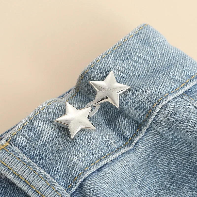 1 Pair Jeans Button Adjustable Clips Pant Skirts Waist Tightener
