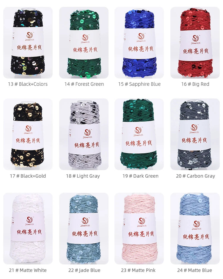 3mm+6mm sequin thread, pure cotton, hand-woven DIY yarn, special price