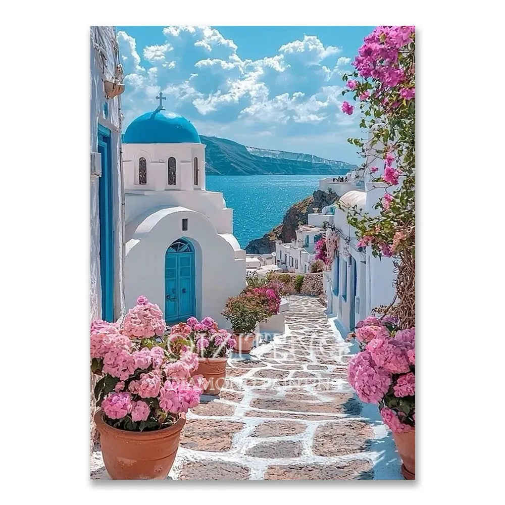 European Architecture 5D DIY Diamond Painting Kit Natural Landscape