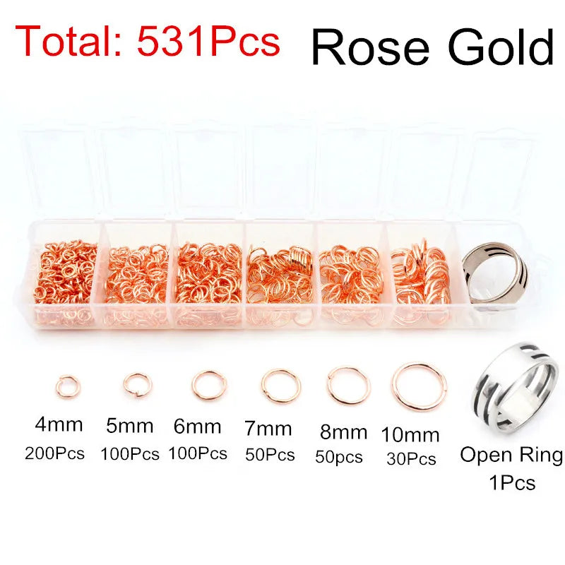 Box 3/4/5/6/7/8 10mm 8-Colors Open Jump Rings Link Loop Connector
