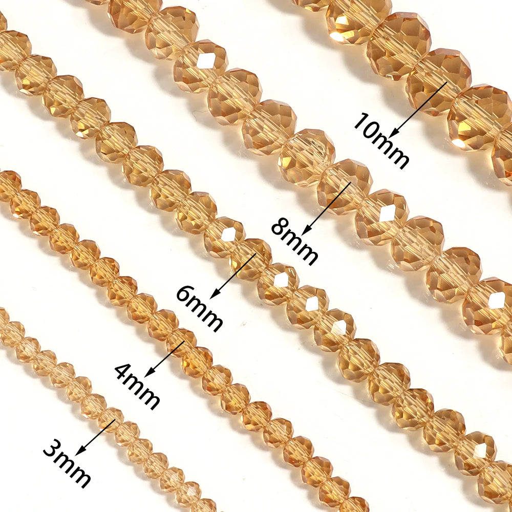 3/4/6/8/10mm Clear Color 3/4/6/8/10mm Clear Color Glass Loose Spacer Abacus Beads