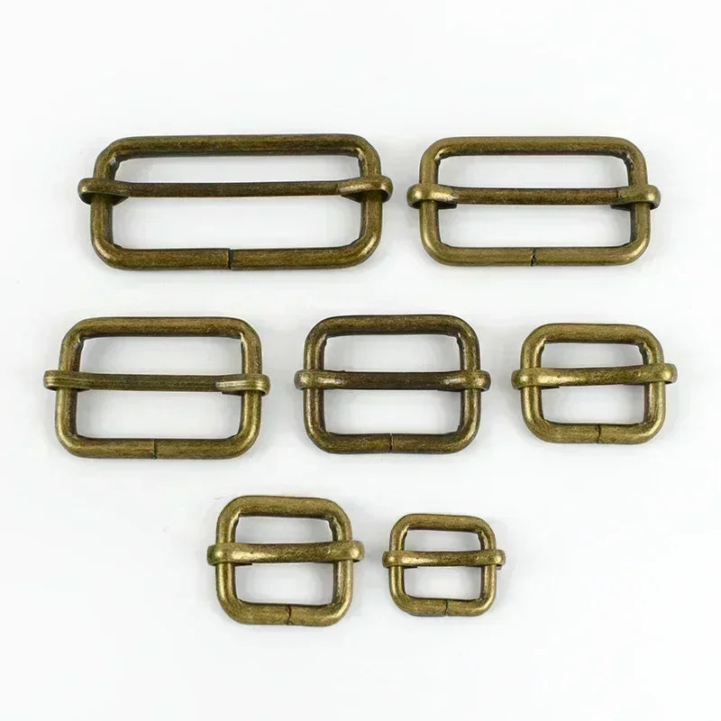 5/10Pc 20-50mm Metal Slides Tri-glides Wire-formed Roller Pin Buckles Strap Slider Adjuster for Bags Garment Leather Accessories