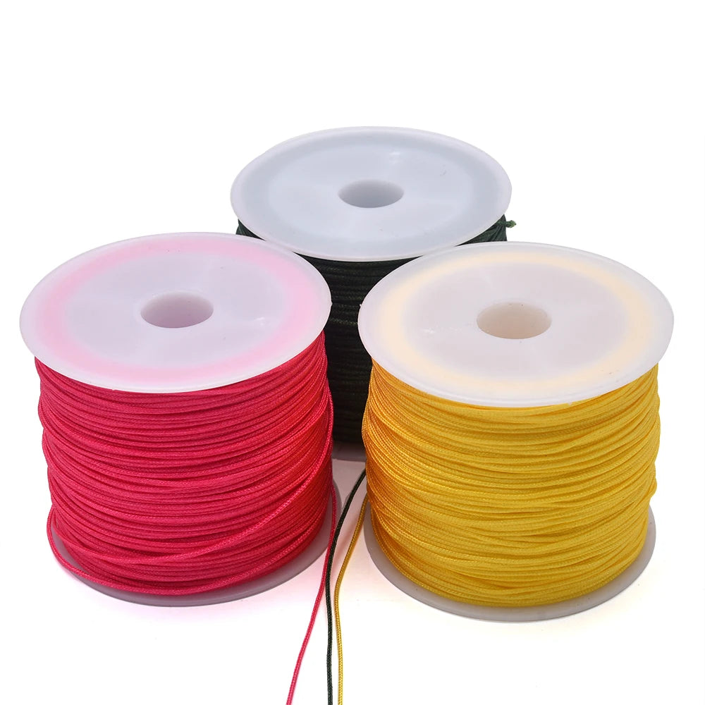 50Yds 0.8mm Nylon Cord For Jewelry Beading Braided Nylon Satin String