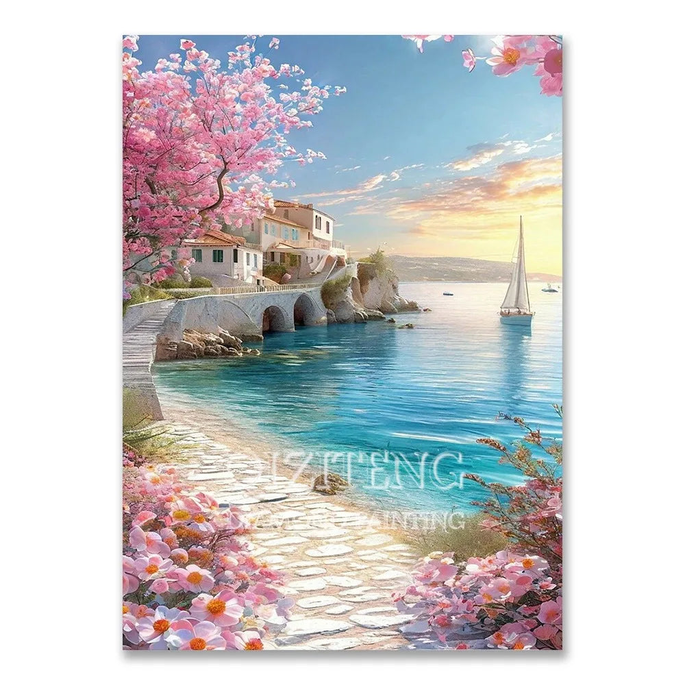 European Architecture 5D DIY Diamond Painting Kit Natural Landscape